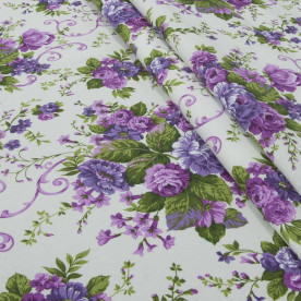 Тканина декоративна андреа, букет півонія, Бавовна 70%, 161г / м, 50x70 см