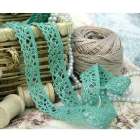 Кружевная тесьма зеленая п/э 1,5 см 2 м от Scrapberry's