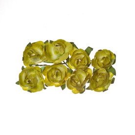 Набір трояндочок 25 мм 8 шт. зеленого кольору від Scrapberry's