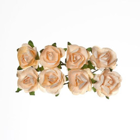 Набір трояндочок 25 мм 8 шт. персикового кольору від Scrapberry's