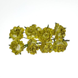 Набір кучерявих трояндочок 25 мм 8 шт. зеленого кольору від Scrapberry's