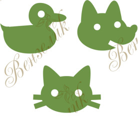 Чипборд  "Набор животных" 20x30, 21x28,21x25 мм