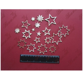 Чіпборд "Набір зірочок" від 16x17 до 55x55 мм