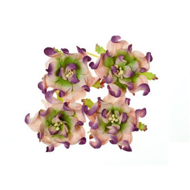 Набор из 4 декоративных цветков гардений сиренево-зеленого цвета 5 см