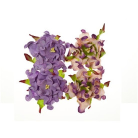 Набор из 4 декоративных цветков гардений сиреневого и сиренево-зелёного цвета 5 см