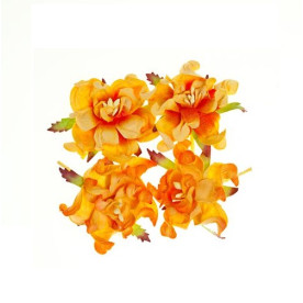 Набор из 4 декоративных цветков гардений сливочно-желтого цвета 5 см