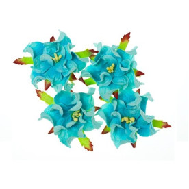 Набор из 4 декоративных цветков гардений небесно-голубого и цвета 5 см