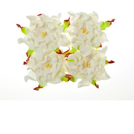 Набір з 4 декоративних квіток гарденій білого кольору 7 см