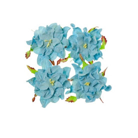 Набор из 4 декоративных цветков гардений нежного голубого цвета 7 см