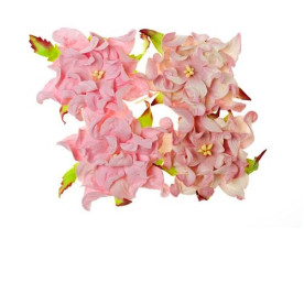 Набор из 4 декоративных цветков гардений розового и бело-розового цвета 7 см