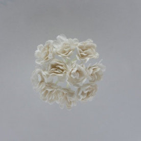 Набор из 10 декоративных цветков хризантемы белого цвета 10 мм