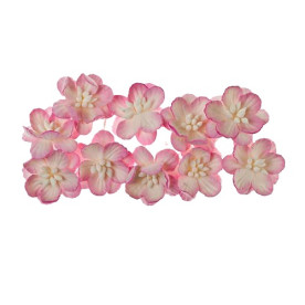 Набір декоративних квіток вишні рожево-білого кольору 10 шт