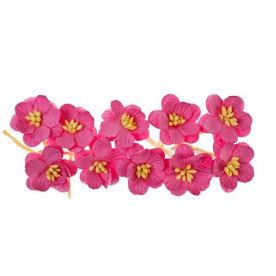 Набір декоративних квіток вишні яскравого рожевого кольору 10 шт