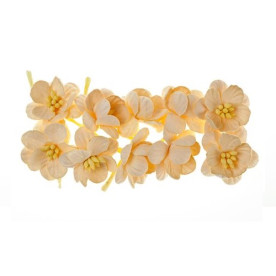 Набор декоративных цветков вишни кремового цвета 10 шт