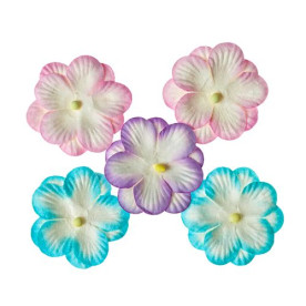 Набор плоских цветочков Анютины глазки в пастельных тонах 5 шт