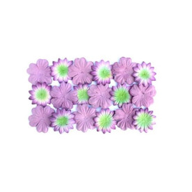 Набор плоских цветочков из шелковичной бумаги лавандового цвета 20 шт