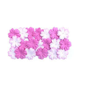 Набор плоских цветочков из шелковичной бумаги в розовых тонах 20 шт