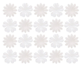 Набор плоских цветочков из шелковичной бумаги белого цвета 20 шт