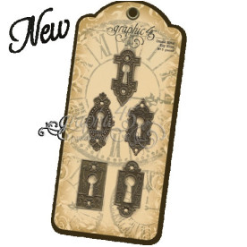 Набір металевих прикрас Ornate Metal Key Holes, 5 шт, Graphic 45