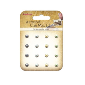 Набір брадсів "Around the World" 16 шт від ScrapBerry's 