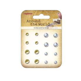 Набор брадсов "Вокруг Света" 16 шт от ScrapBerry's