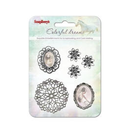 Набір прикрас з рамками Кольорові сни, 6 шт, 20-50 мм від ScrapBerry's