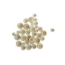 Набір дерев'яних гудзичків Каштан 36 шт., 9-13-15 мм від Scrapberry's