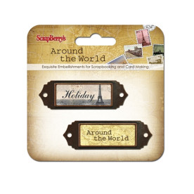 Набор украшений с рамками Вокруг света, 2 шт, 2.2 х 7.0 см от ScrapBerry's