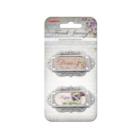 Набір прикрас з рамками Французьке подорож, 2 шт, 4.0 х 7.0 см від ScrapBerry's