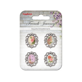 Набір прикрас з рамками Троянди, 4 шт, 3.5 х 4.0 см від ScrapBerry's