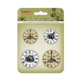 Набор часиков Ветер странствий, 4 шт, 3.5 и 4.0 см от ScrapBerry's