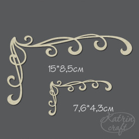 Чіпборд Прикраса Завірюха 15x8,5см і 7,6x4,3см 2 елементи від Katrin Craft