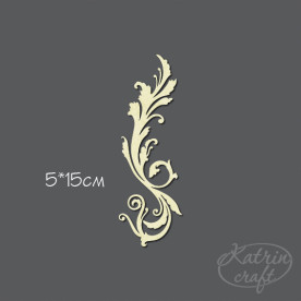 Чипборд Завиток травяной №2  5x15см средний от Katrin Craft
