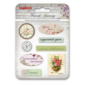 Набор эпоксидных наклеек Французское путешествие, 10.5х14.5, ScrapBerry's
