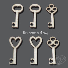 Чіпборд Ключики висота 4 см 6 елементів від Katrin Craft