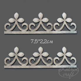 Чіпборд Бордюр збірний №1 3 фрагмента 7,5x2,2см 2 елементи від Katrin Craft