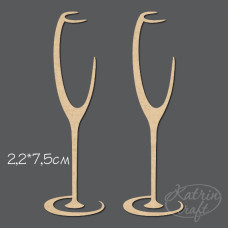 Чіпборд Келихи 2шт 2,3 * 7,5 см від Katrin Craft