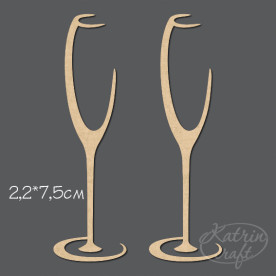 Чіпборд Келихи 2шт 2,3 * 7,5 см від Katrin Craft