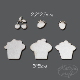 Чіпборд Кекси 2,2x2,5см до 5x5см 6 елементів від Katrin Craft