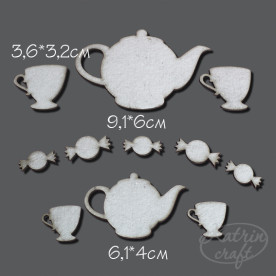 Чипборд Чаепитие 11 элементов от Katrin Craft