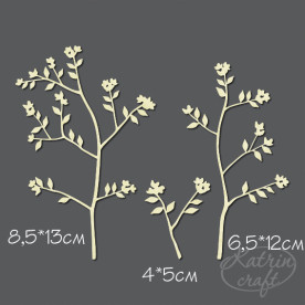 Чіпборд Набір три гілочки 8,5x13см, 4x5см, 6,5x12см від Katrin Craft