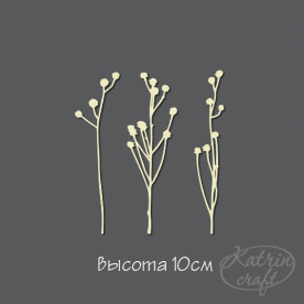Чипборд Набор из трех сухоцветов 10 смот Katrin Craft