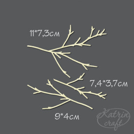 Чипборд Набор ветки осенние 11x7,3см, 7,4x3,7см, 9x4см от Katrin Craft