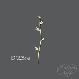 Чипборд Молодой побег маленький 10x2,3см от Katrin Craft