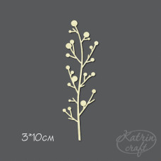 Чіпборд Гілочка з круглими нирками маленька 3x10см від Katrin Craft
