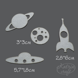 Чіпборд Космос маленький до 6 см 4 елементи від Katrin Craft