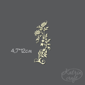 Чіпборд Завиток трав'яний з ягодами маленький 4,7x12см від Katrin Craft