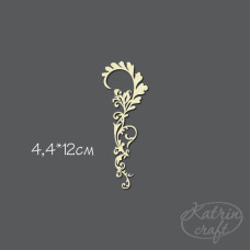 Чіпборд Завиток трав'яний маленький 4,4x12см від Katrin Craft