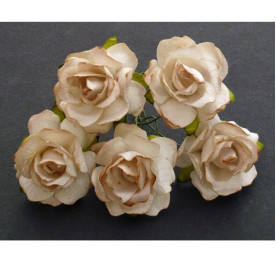 Набор 5 диких розочек светло-коричневого цвета, 30 мм
