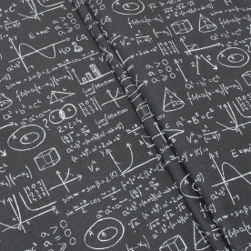 Декоративна тканина, Геометрія, чорний, поліестер 50%, 181г / м, 50x70 см